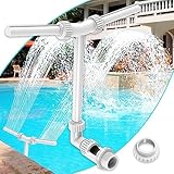 Wasserbrunnen Dual Spray Einstellbarer Pool Wasserfall Brunnen mit Adapter Belüfter für Über Inground Spa Kühles Warmes Wasser Temperaturen